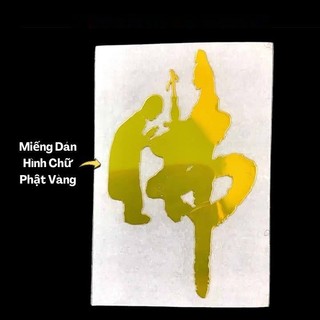 Miếng dán hình chữ phật vàng - sp006189