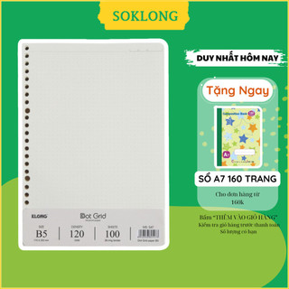 Ruột sổ còng chấm lưới tròn Dot Grid B5 Klong - 100 tờ MS 547