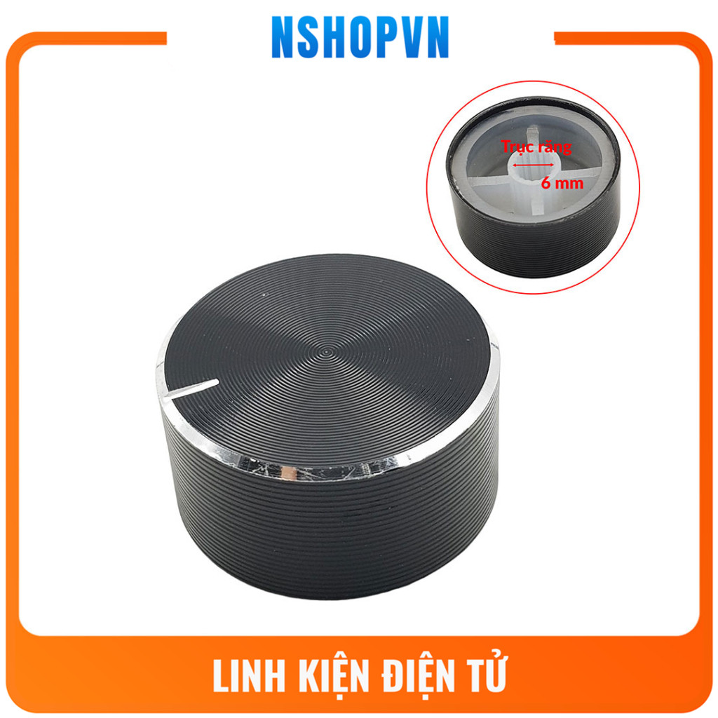 Núm vặn Volume Biến trở 26x14mm trục răng 6mm