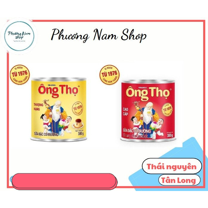 Sữa đặc Ông thọ đỏ/Trắng/Hộp giấy 380g