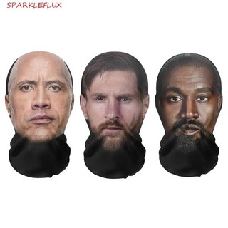 Mặt nạ liền mạch 3D SPARKLEFLUX, Khăn quàng đầu in hình mặt ngộ nghĩnh Mặt nạ in 3D, Băng đô Ice Silk Sunscreen Dust Ice Silk Head Mask Thể thao ngoài trời