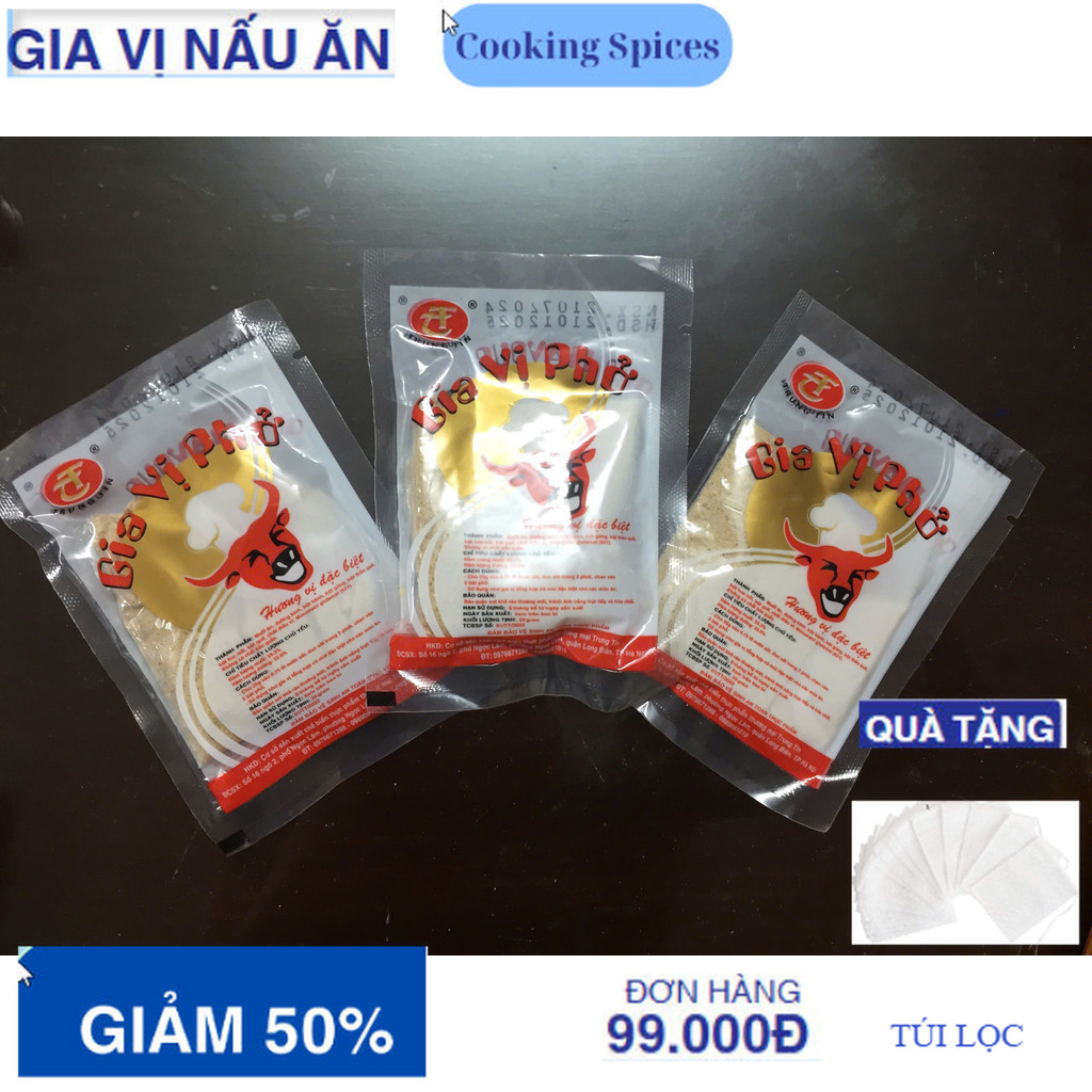 2 gói Gia vị phở Trung Tín (đầu bò)