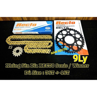 Nhông sên dĩa winner x,winner 150,,cbr150 cùi dĩa 4 lỗ 36,37,38,39,40,41,42,43,45 sên vàng recto chính hãng ++++