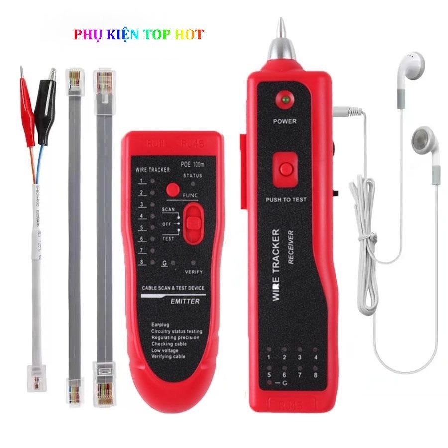 Thiết bị dò dây cáp mạng âm tường, test dây cáp mạng RJ45 RJ11 POE 100M đa năng M828