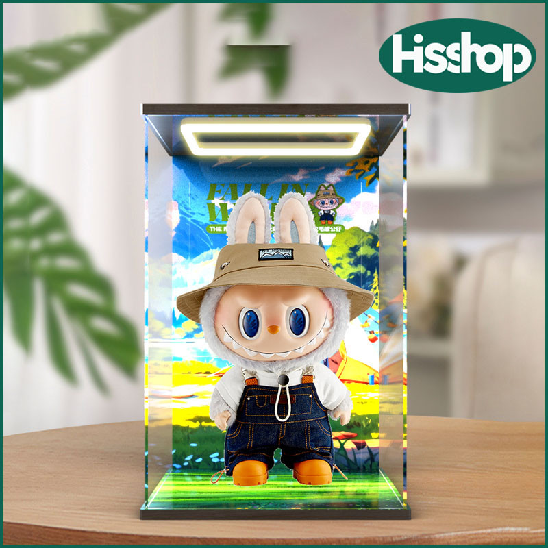 Tủ mô hình, hộp labubu fall in wild , hộp mô hình có đèn