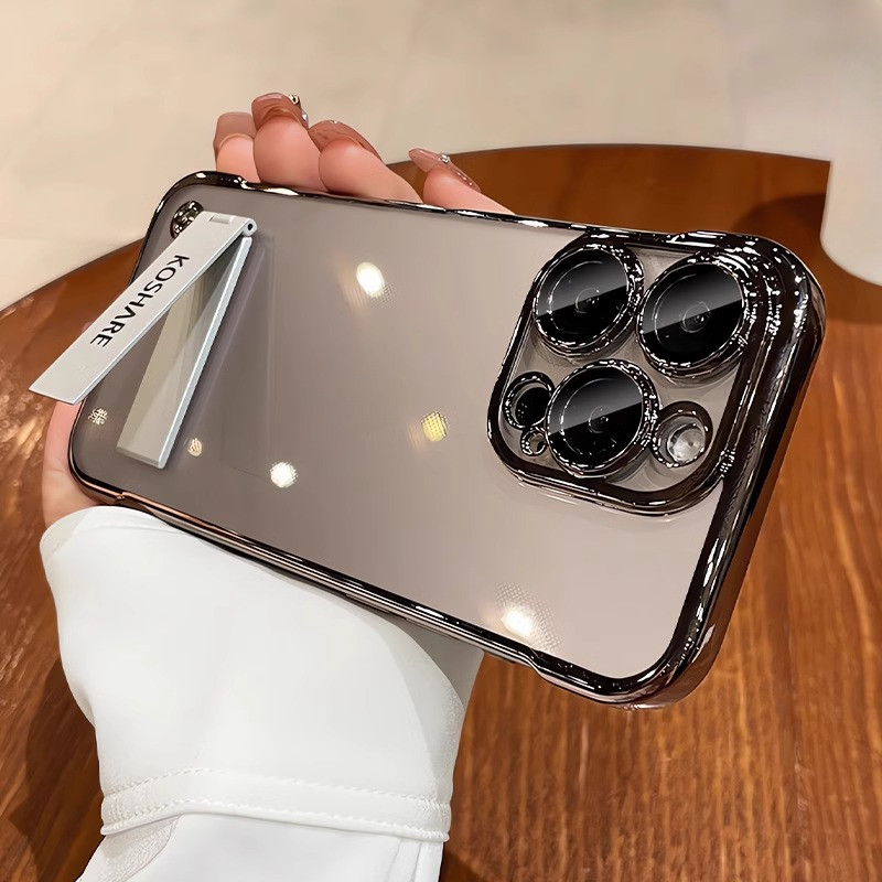 Có Giá Đỡ Kim Loại Ốp Điện Thoại Không Khung Cho Samsung Galaxy S24 S23 Plus S24 + S23 + Ultra S23 F