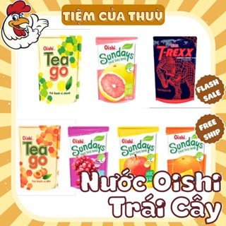 Thùng 10 Túi Nước Oishi Sundays/ T Rexx/ Tea Go / 200ML nhiều hương vị trái cây - Nước Tăng Lực