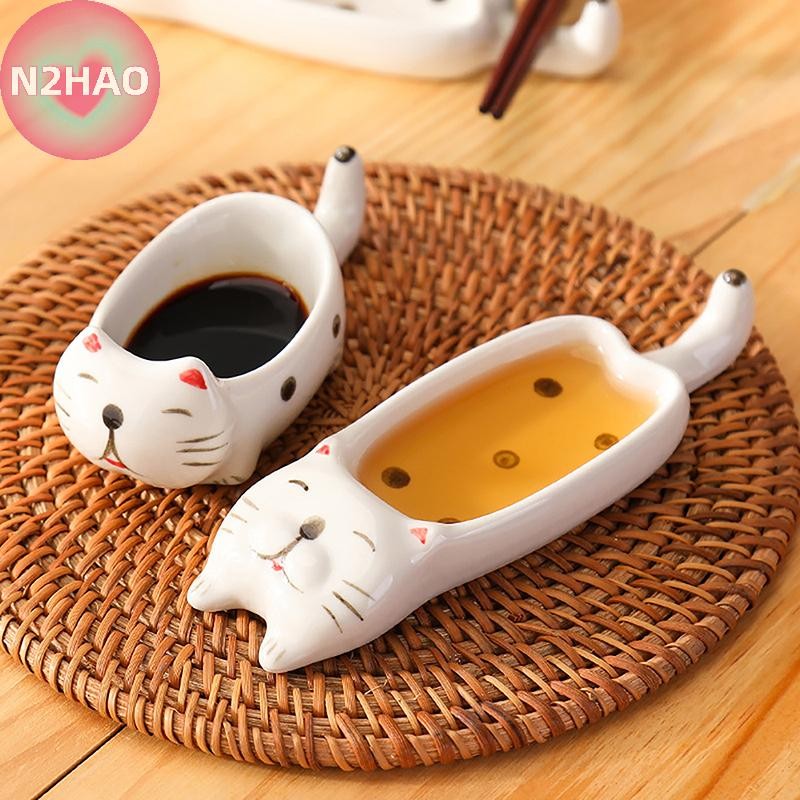 N2hao Gốm Sứ Dễ Thương Nhỏ Hạt Mù tạt Pesto Sốt Cà Chua Sốt Gia Vị Đĩa Có Tay Cầm Cho Nhà Hàng n