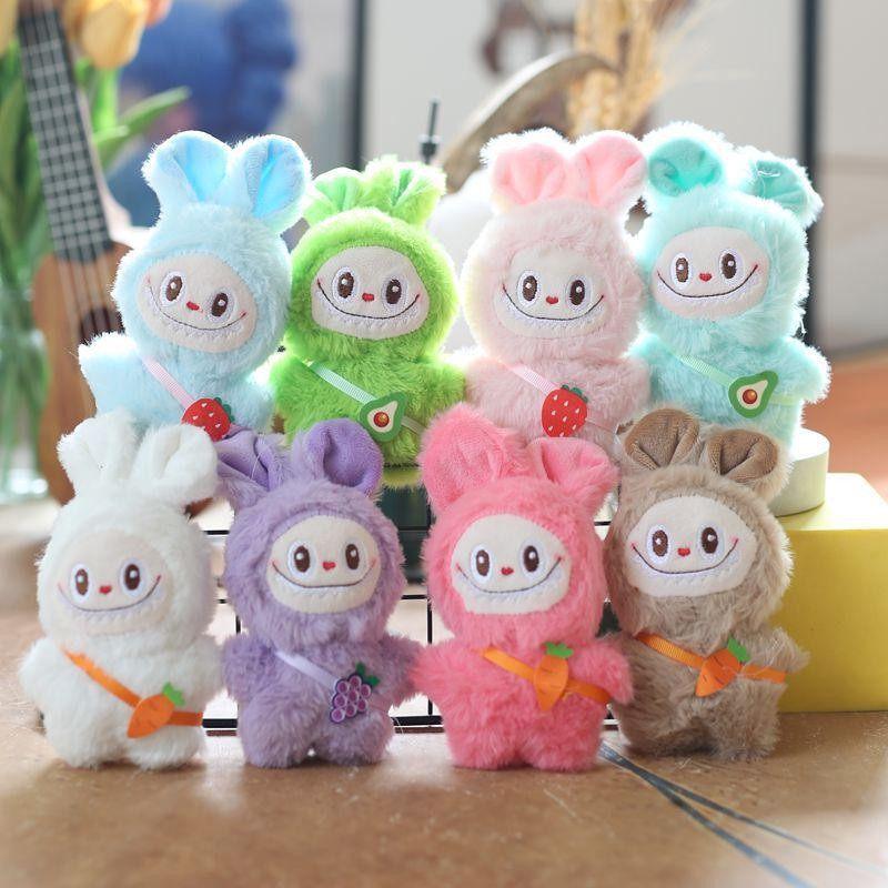 Gấu bông Labubu Mini, Móc khóa Labubu hoa quả nhiều màu sắc, Labubu thú nhồi bông treo chìa khóa, qu