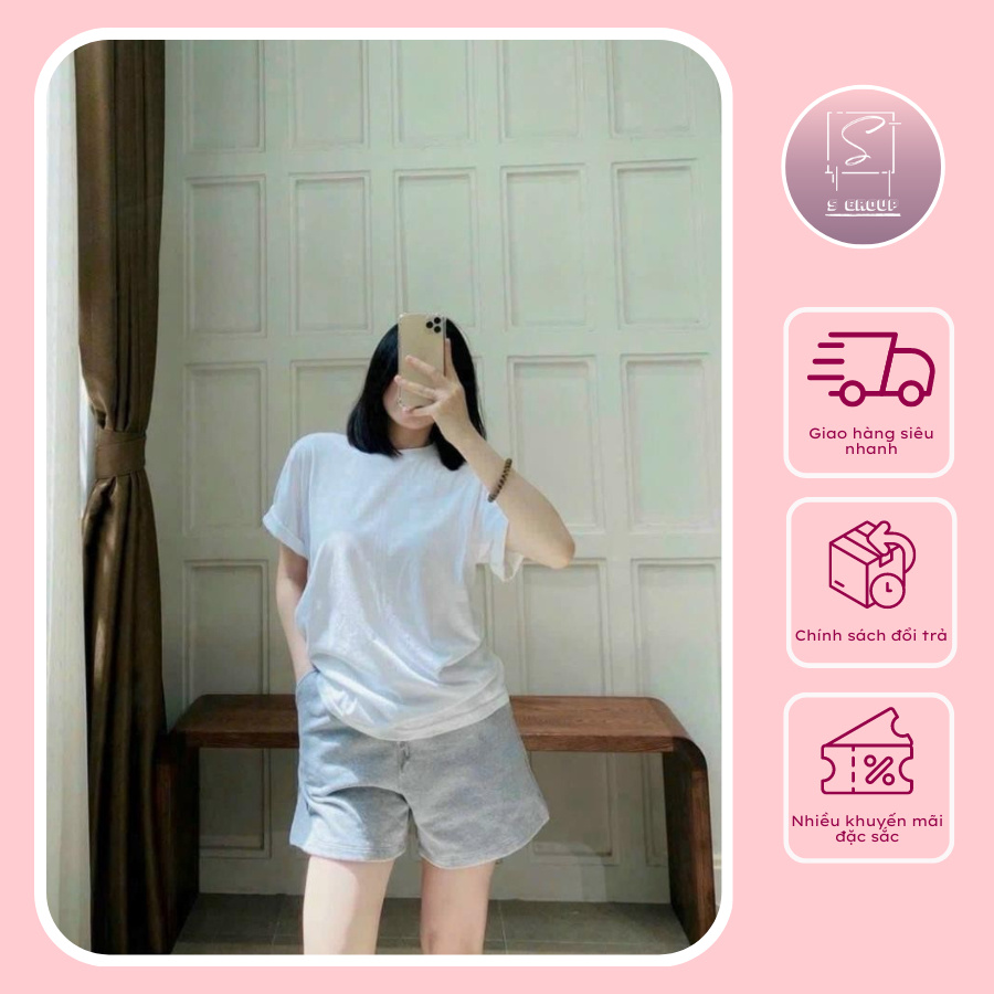 Quần Short Nữ Da Cá Mềm Mịn Lưng Cao Co Giãn Thêu Hình Xinh - Sakura_Store_1188