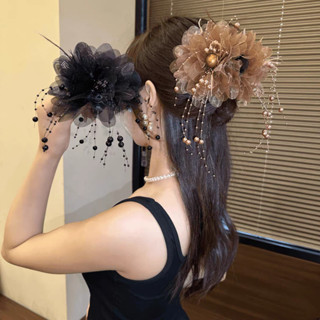 Kẹp tua rua lông vũ cao cấp đơn Hàn Quốc để đi lại phụ kiện tóc nữ