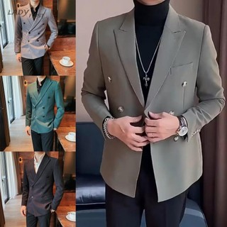 Áo Blazer ngực đôi hoàn toàn mới Blazer phong cách giản dị Blazer dài tay Blazer