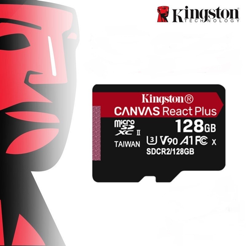 Kingston canvas react plus cho thẻ nhớ flash microSD cho video UHS-II 4K / 8K