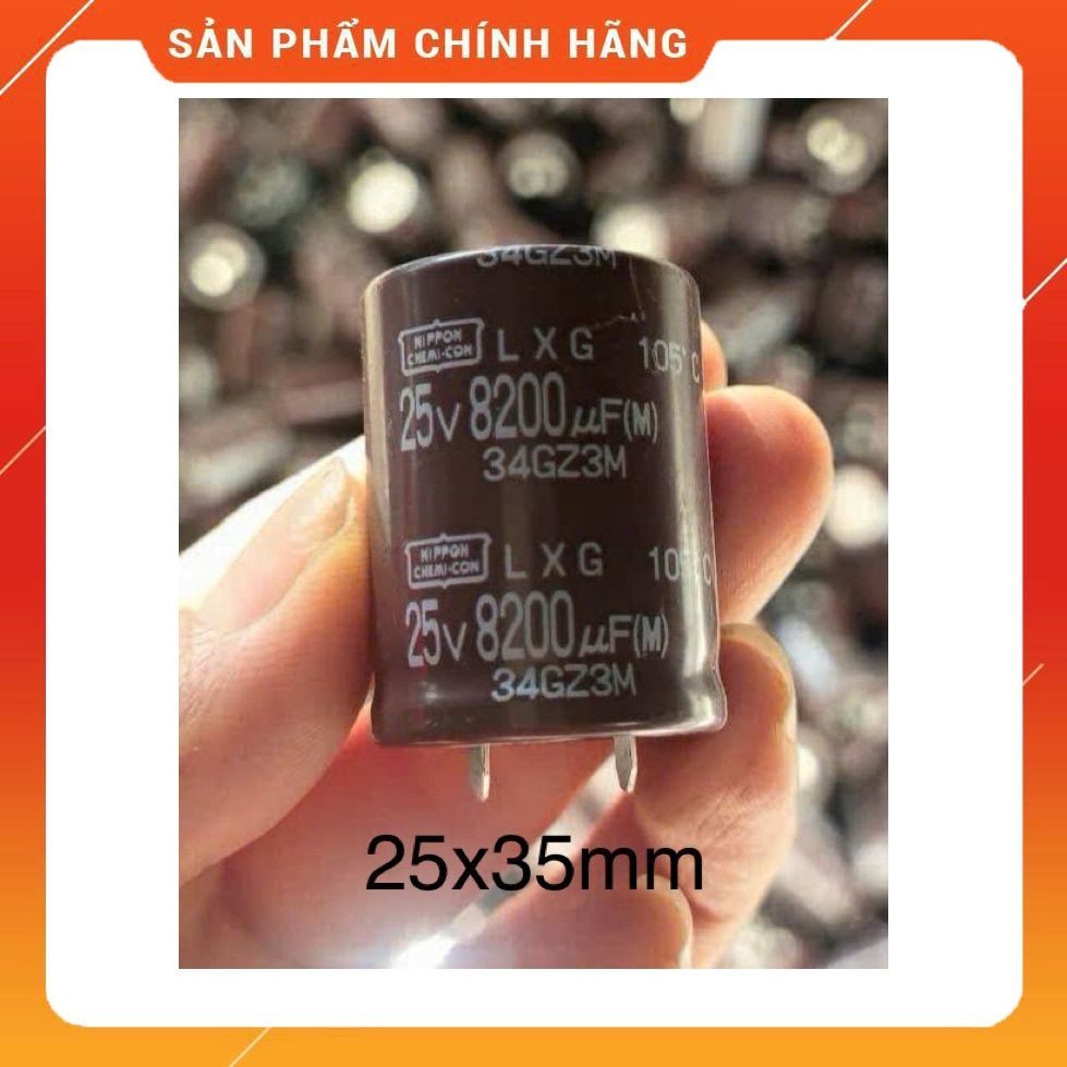 [ 4 con ] Tụ Nippon Chemicon 25V 8200uf 25V , 25V8200UF , 8200UF25V ( kt 25x35mm ) hàng chính hãng l