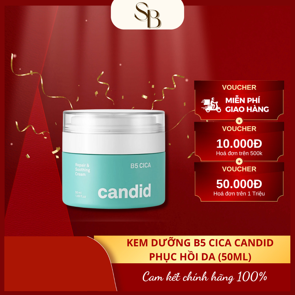 (Hàng CTY) Kem Dưỡng Ẩm Hỗ Trợ Phục Hồi Da CANDID B5 CICA - Candid B5 CICA Repair & Soothing Cream 5