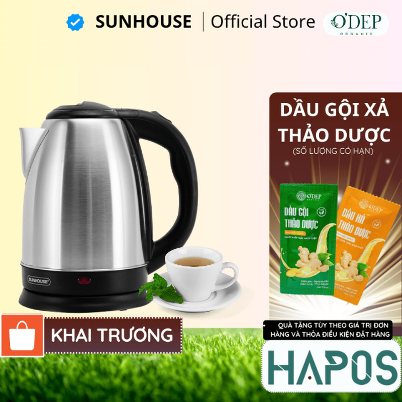 Ấm siêu tốc Inox 1.8L Sunhouse Happy Time HTD1081