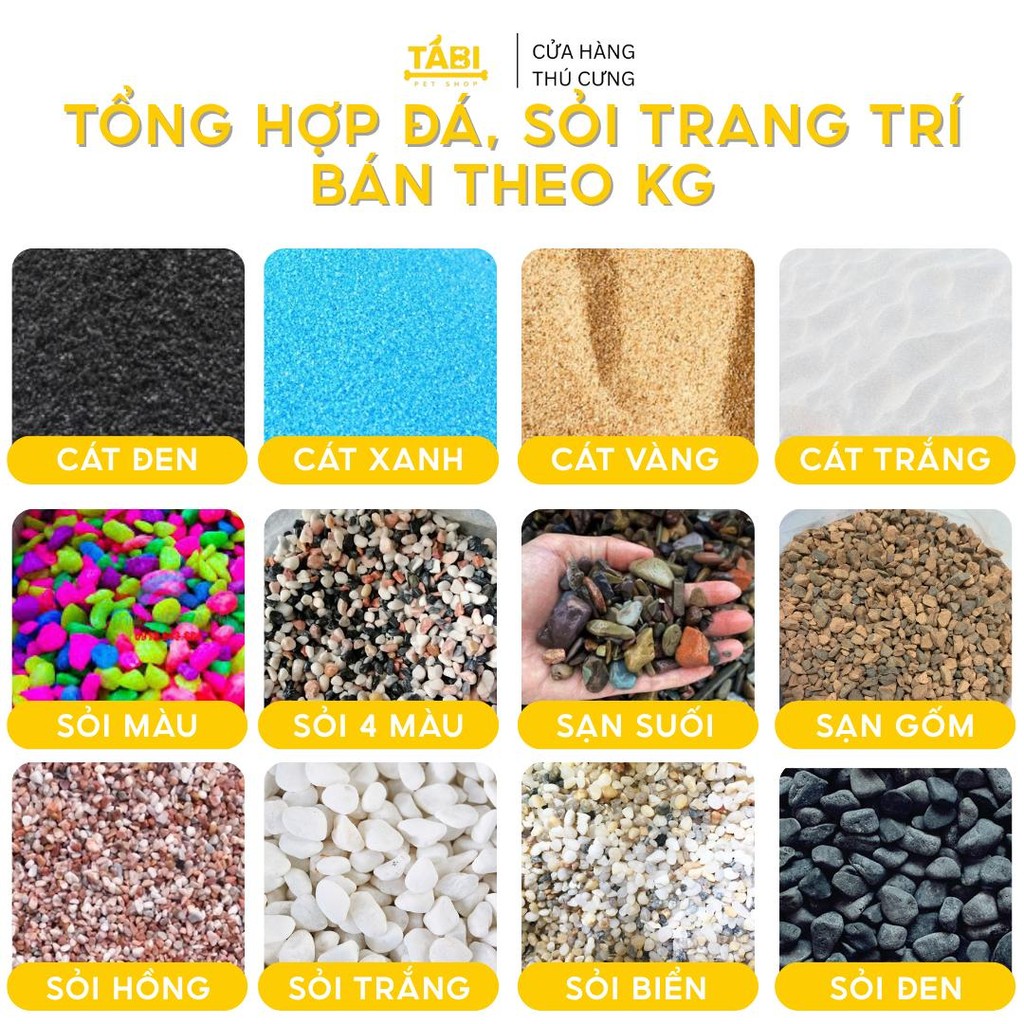 [TỔNG HỢP] 1KG Sỏi, Đá, Cát Trang Trí Hồ Cá, Bể Cá Thuỷ Sinh