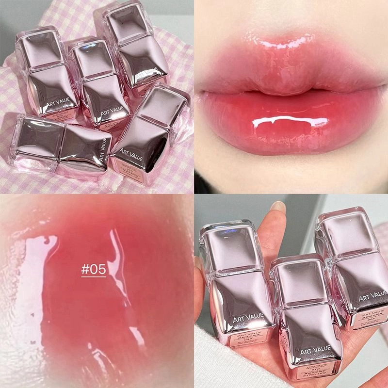 Art Value Pink Tube Water Gloss Mirror Lipstick Son môi dưỡng ẩm