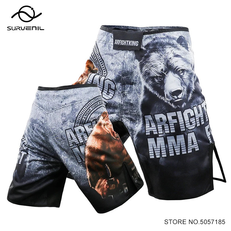 MMA Quyền Anh Quần Short Ferocious Tiger Muay Thái Mma Quần Short Thoáng Khí Tập Gym Thể Dục Thể Tha