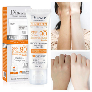DISAAR SPF 90 Kem Chống Nắng Làm Trắng Da Kem Bảo Vệ Da Chống Lão Hóa Kiểm Soát Dầu Dưỡng Ẩm 40g Kem Chống Nắng