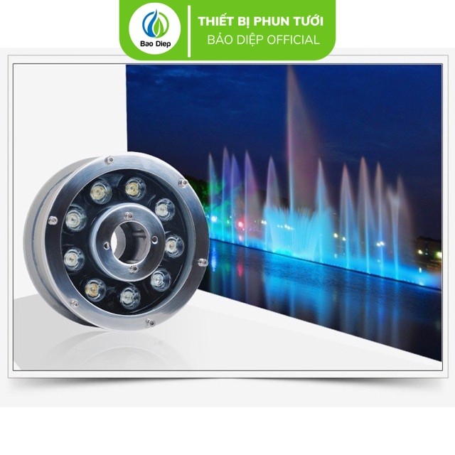 Đèn LED âm nước 9w có lỗ đổi màu