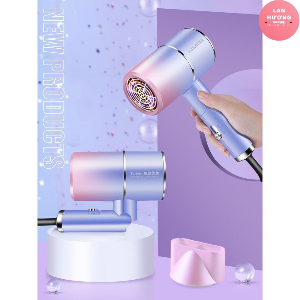 Máy Sấy tóc gấp gọn tạo kiểu tóc chuyên nghiệp công suất lớn 2600W.