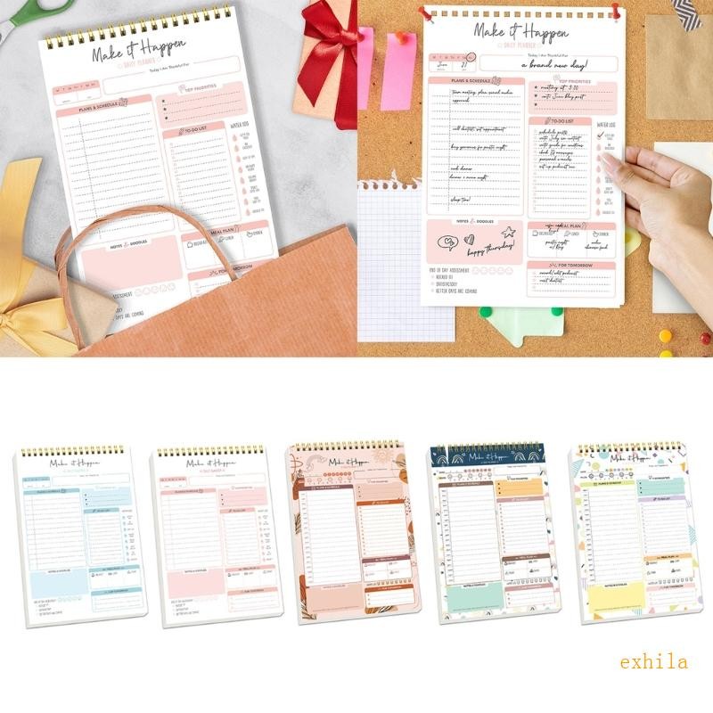 Exhila Daily To-dolist Planner Daily Weekly Planner Twin Coil Binding Planner Personal Journal Undat