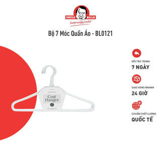Bộ 7 móc quần áo uncle bills thép bọc nhựa chắc chắn đẹp mắt tiện lợi cao cấp - bl0121