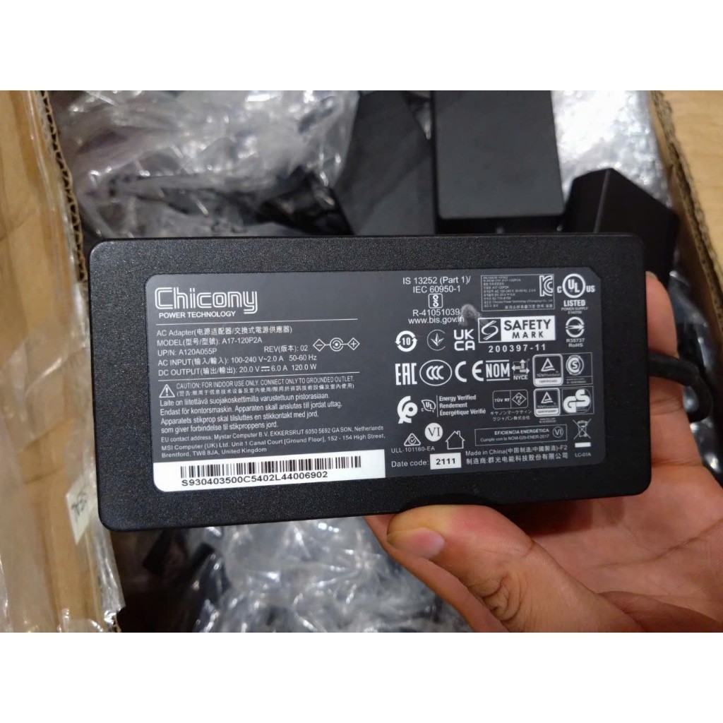 Sạc dành cho Laptop MSI GF63 Thin 120w 150w chân 4.5mm