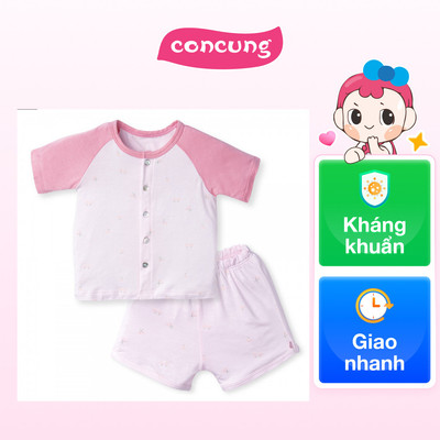 Bộ tính năng ngắn vải modal Animo VĐ522021 (0-3M,Hồng)