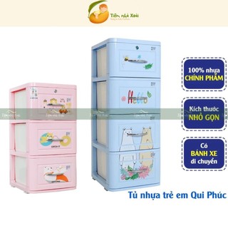Tủ quần áo nhựa em bé Lucky Qui Phúc, Tủ nhựa trẻ em 5 tầng, 4 tầng, 3 tầng, hàng chính hãng công ty