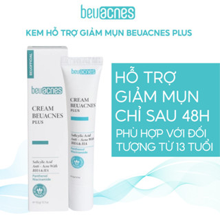 Acne Care Kem giảm mụn nhanh 24h BEUACNES PLUS mụn trứng cá, chiết xuất rau má, hỗ trợ mờ thâm mụn 15g