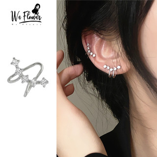  WeFlower Bông Tai Kẹp Không Lỗ Bạc S925 Pha Lê Dành Cho Nữ Và Bé Gái Trang Sức Hằng Ngày 