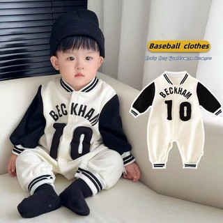  Bé Body Mùa Thu Tay Dài Jumpsuit Bé Trai Bé Gái Áo Liền Quần Bóng Chày Quần Áo 0-2 Tuổi Sơ Sinh Quần Áo Onesie 