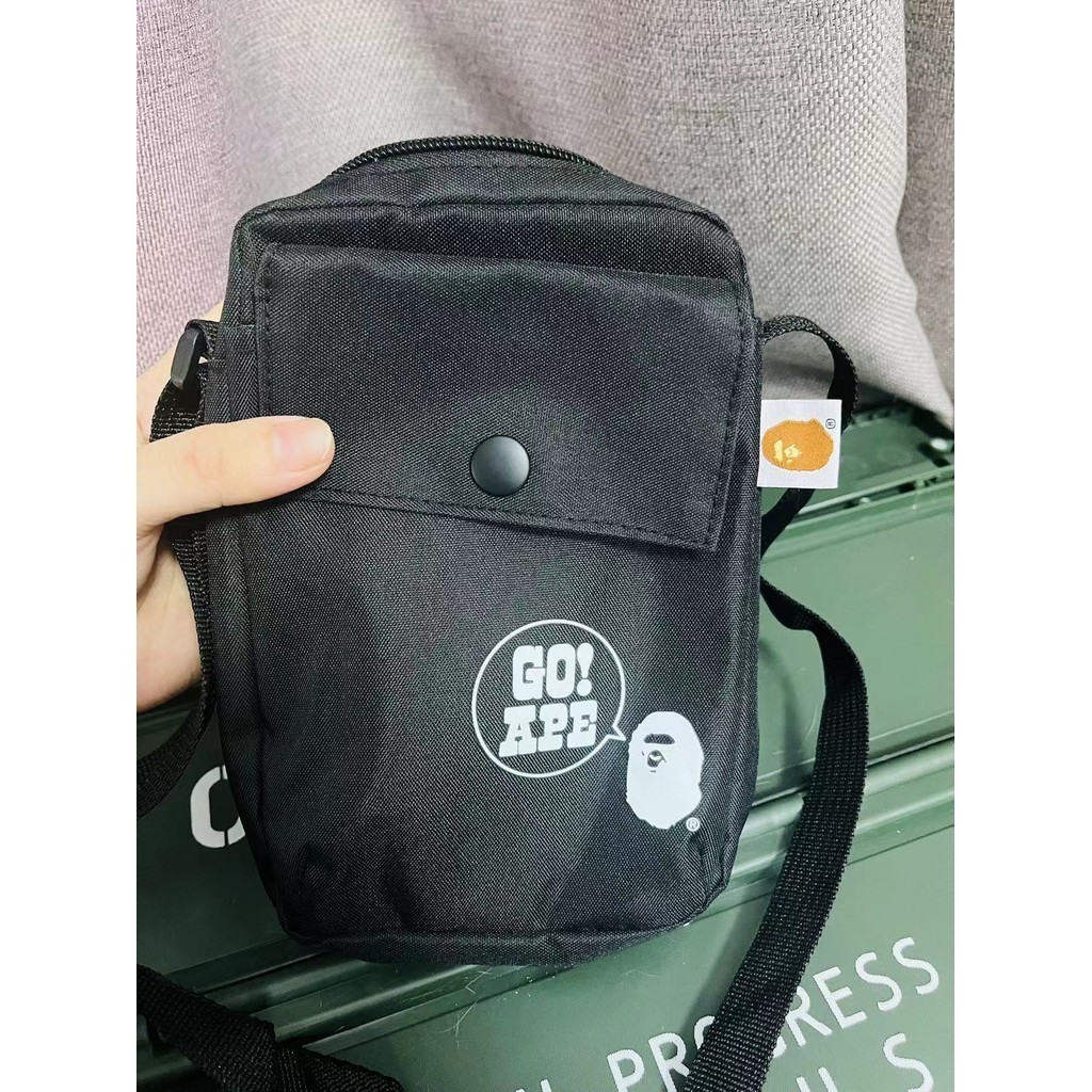 Bape sling Nam Túi Đeo Vai Vải Đeo Ngang ID Túi Điện Thoại
