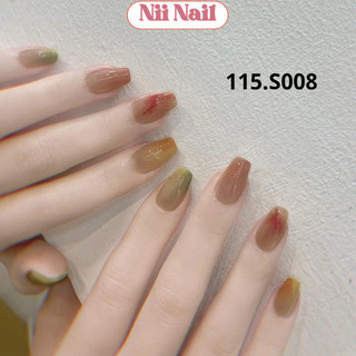 Móng tay giả 115.S008. Sét 30 móng tay giả trung nhiều màu sắc sương mù