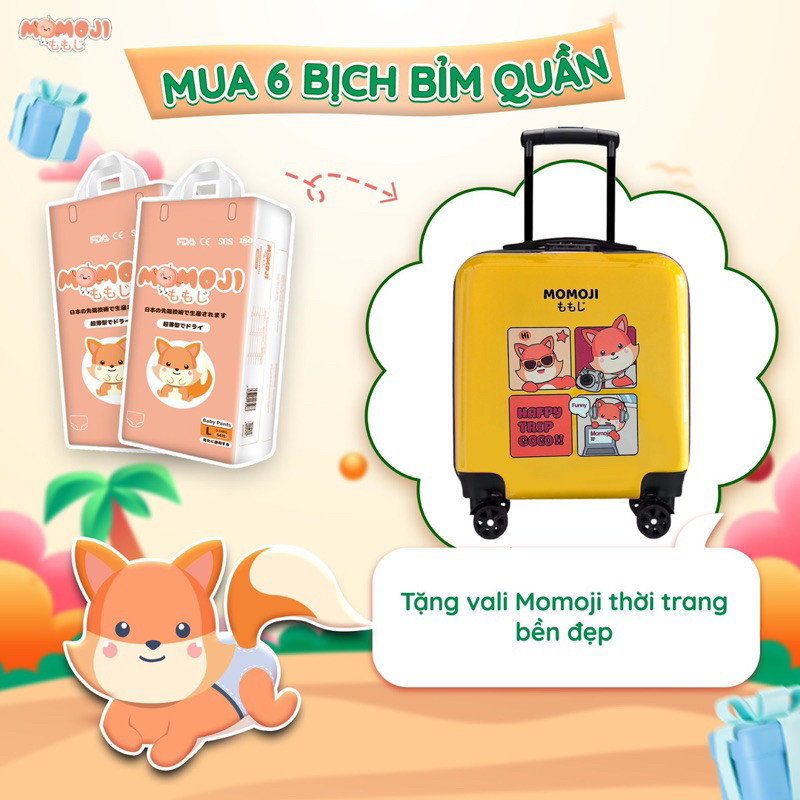 KM( Tặng Vali ) Combo 8 bịch bỉm Momoji cho bé