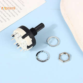 1Pc RS26 Vị trí 1 cực 12 Dây có thể lựa chọn Bộ chọn kênh quay Tay cầm Công tắc chuyển đổi một tầng Bộ chọn băng tần quay mới