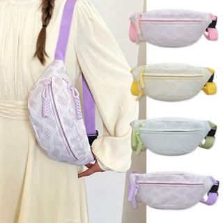 Túi đeo chéo thời trang phong cách Harajuku có khóa kéo sọc đơn giản Túi đeo vai