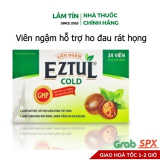 ✔(Chính Hãng) EZTUL COLD viên ngậm giảm đau rát họng, ngứa họng, khản tiếng, ho kéo dài Hộp 3 vỉ x 8 viên