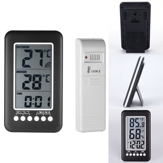 Thermometer Indoor Outdoor Temperature Meter Thermometer Clock Transmitter