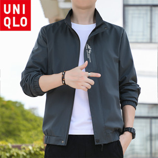Áo khoác nhẹ mùa xuân thu Uniqlo, Áo khoác cổ đứng chống gió và chống nước cho nam, Áo khoác thể thao giải trí ngoài trời