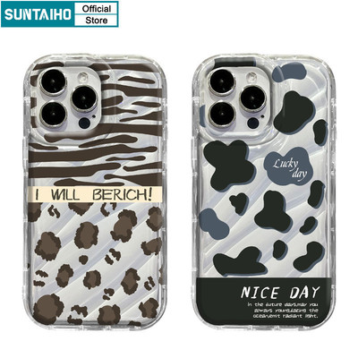 Suntaiho Ngộ nghĩnh Vỏ Độc Đáo Họa Tiết Da Báo Graffiti Ốp Điện Thoại Cho Iphone 15 14 12 13 11 Pro Max IP 7 8 Plus Iphon X Xs XR Xs Max TPU Silicone Mềm Cao Cấp Chống Sốc Ốp Lưng