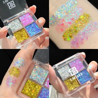 Dikalu 4 Màu Sắc Kim Sa Lấp Lánh Nhỏ Phấn Mắt Matte Pearlescent Mịn Lấp Lánh Bột Lấp Lánh mịn và Tông Màu Đất Để Sử Dụng Hàng Ngày Bảng Phấn Mắt Trang Điểm