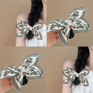Cô Gái Ngọt Ngào In Hoa Nơ Dây Buộc Tóc Ruy Băng Scrunchies Mũ Phụ Kiện Tóc