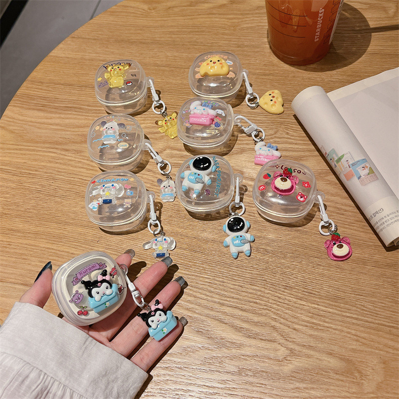 Cho Baseus Bowie WM02 Plus + Pro ốp tai ng Case Dành Tai Nghe Gấu Dâu kulomi Dễ Thương