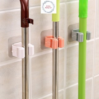  COMBO 10 Móc Dán Tường Kẹp Giữ Cây Lau Nhà   Móc Treo Chổi Treo Ô Đồ Dùng 