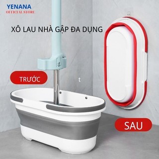 Xô nước gấp gọn, xô đa năng vệ sinh nhà cửa, xô giặt cây lau nhà, chùi kính