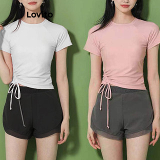 Lovito Bộ thể thao dây rút trơn thể thao cho nữ LNE65218