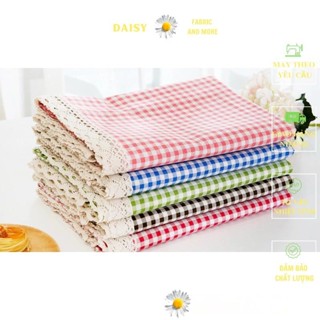  Khăn trải bàn bằng vải cotton và vải lanh Khăn trải bàn linen cotton caro  Khăn trải bàn caro | Daisy 